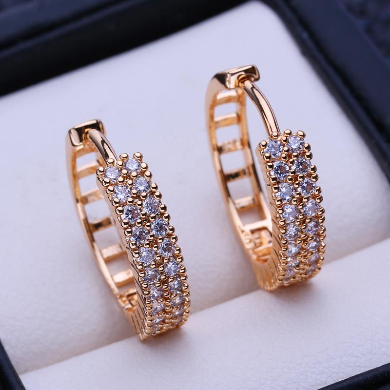 

LSOOYH серьги-клипсы цвета розового золота, модные серьги для женщин, полые серьги-кольца с кубическим цирконием, ювелирные изделия A