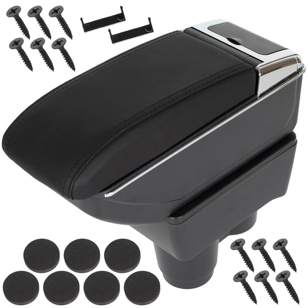 Dacia Duster II 2017- Armrest with Storage Box, Black Eco Leather + Mounting Kit