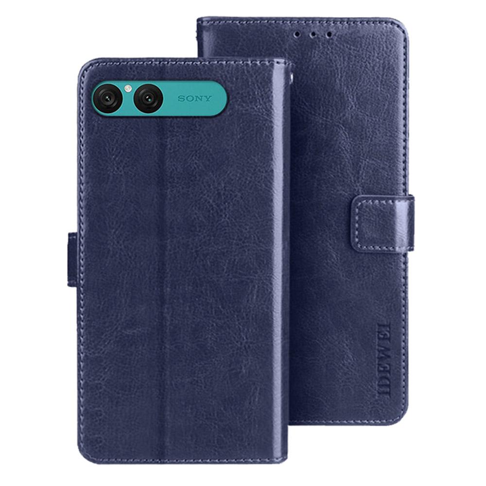 IDEWEI For Sony Xperia 10 VII Stand Case Crazy Horse Texture Leather Phone Cover