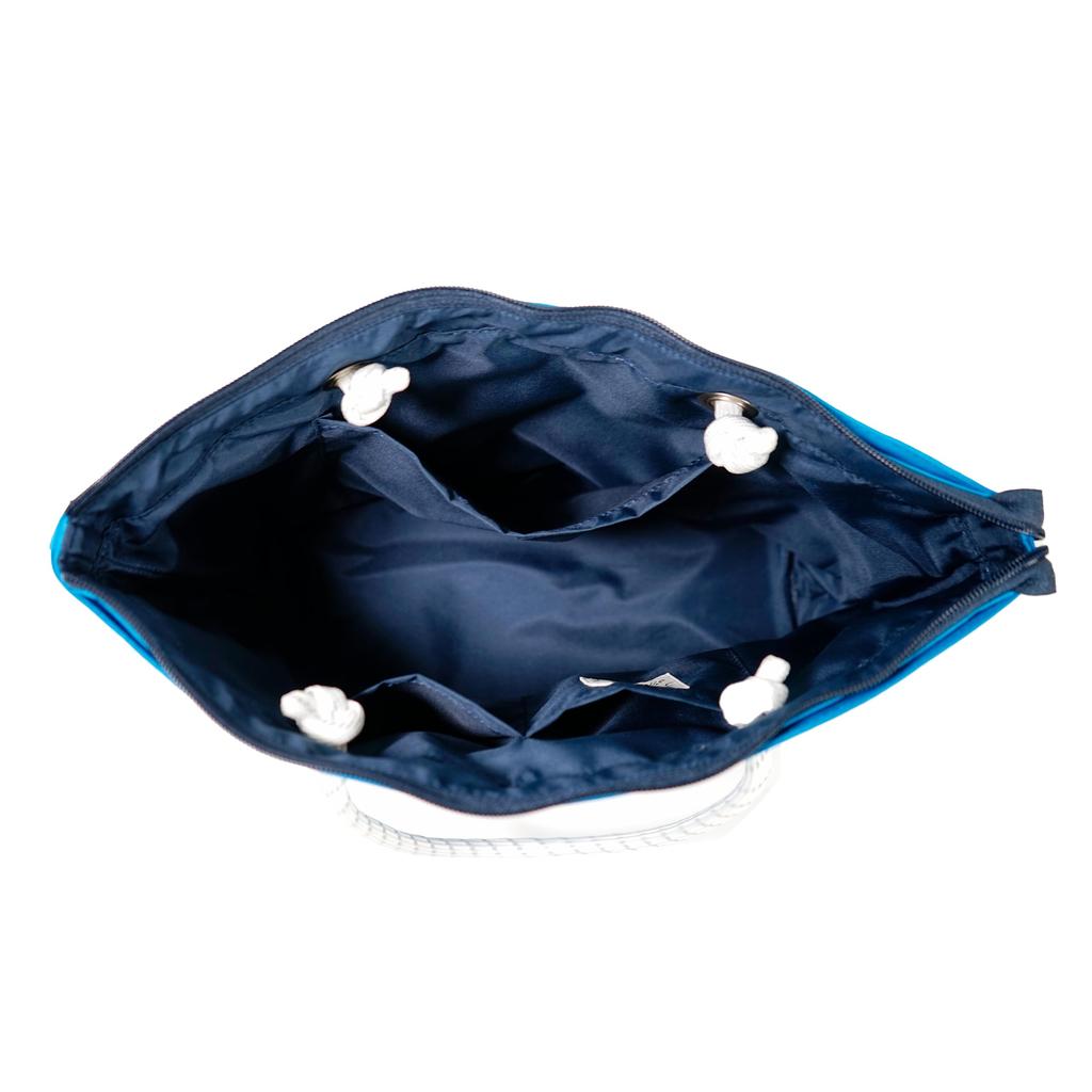 Tote bag for men and women polyester ripstop water repellent zipper specification 23277040 F [Shinakoba] 100% (Blue)