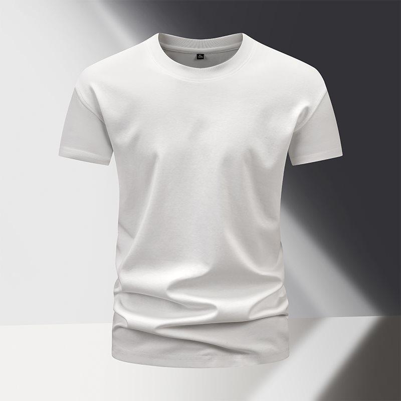 Men's Crew Neck 2026 Summer Casual Heavyweight Merc Cotton Slim Fit T-Shirt