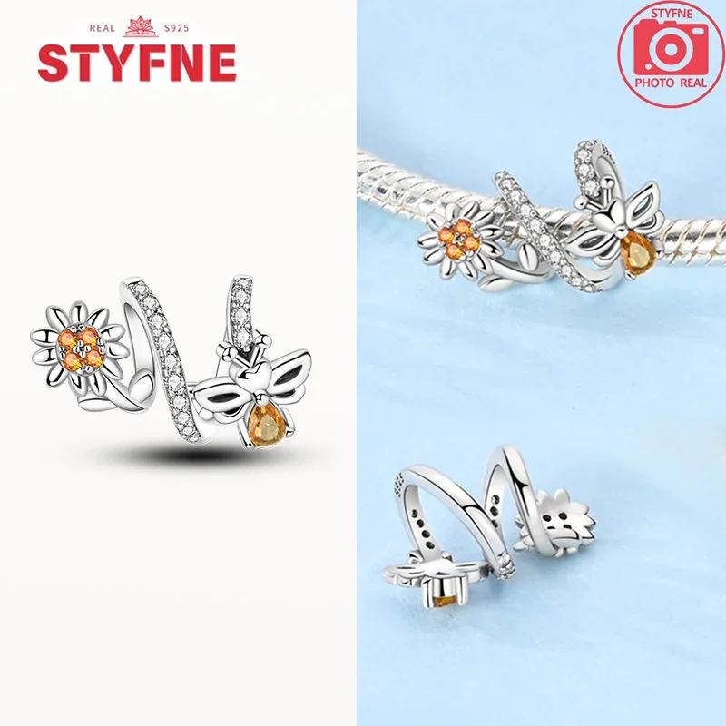 Copper Metal Colorful Butterfly Series Charm Bead Components Shiny Zircon Bead Components Compatible With Authentic Original Bracelet High Quality