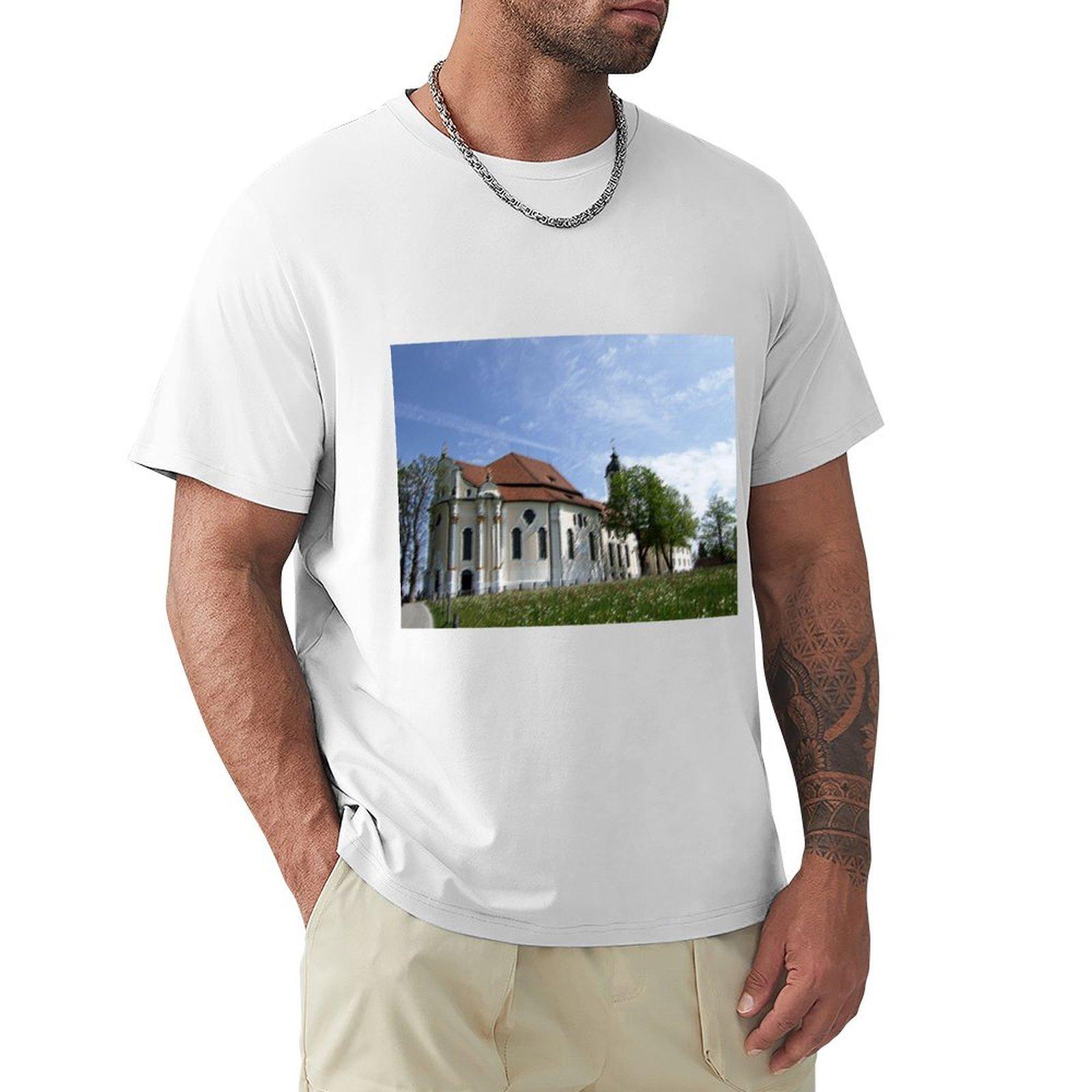 Wieskirche TShirt oversizeds Funny tshirt blue archive shirts men graphic S