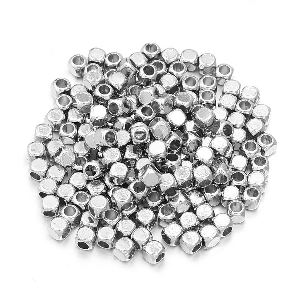 200pcs/lot Smooth Round Corner Square CCB Beads Big Hole Loose Spacer Beads For Jewelry Making DIY Bracelet Necklace Accessories