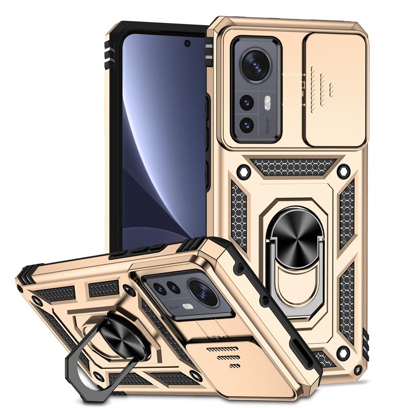 Slide Camera Protect Armor Phone Case For Xiaomi 12 Pro Mi 12 12X Xiomi Mi12 X Xiaomi12 Pro Mi12X Car Magnetic Holder Ring Cover