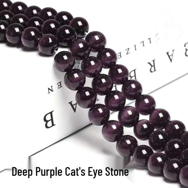 Cat's Eye Stone Jewelry Accessories: Loose Round Beads for DIY Stringing