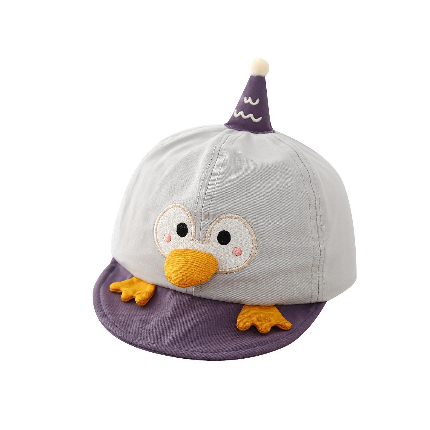 Unisex Infant Toddler Sun Hat - Cute Penguin Duckbill Baseball Cap for Spring & Autumn Khaki Soft Brim Penguin