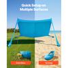 SucceBuy Beach Tent Sun Shelter Easy Pop Up Beach Canopy with Sandbags Stability Poles Sand Shovels Portable Shade for Camping