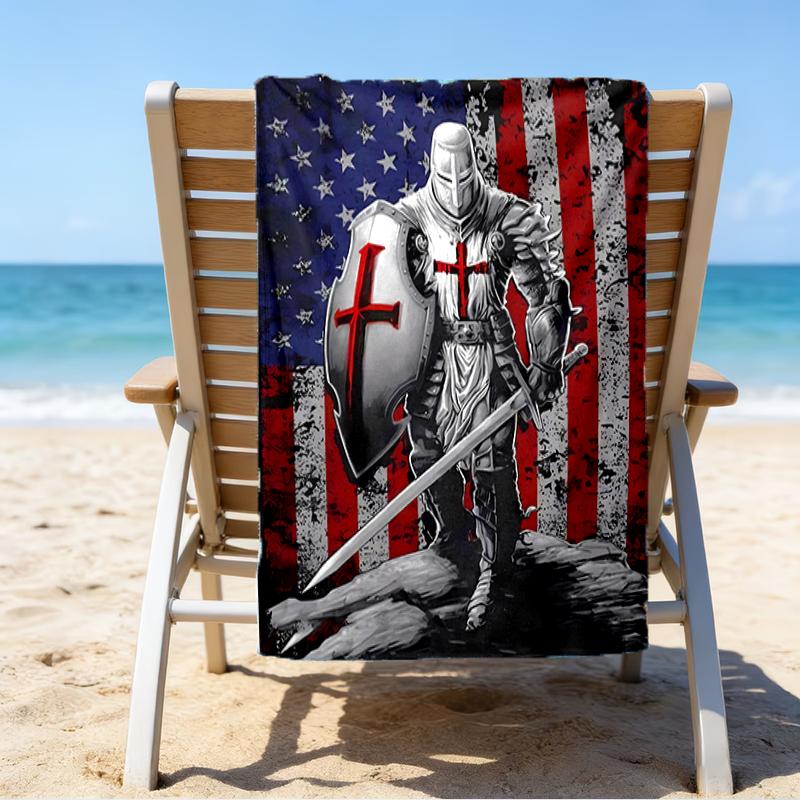Proof Beach Towel with a Knights Templar1 Pattern - Soft,absorbent,quick-drying,machine Washable - Perfect for Swimming,camping,bathing