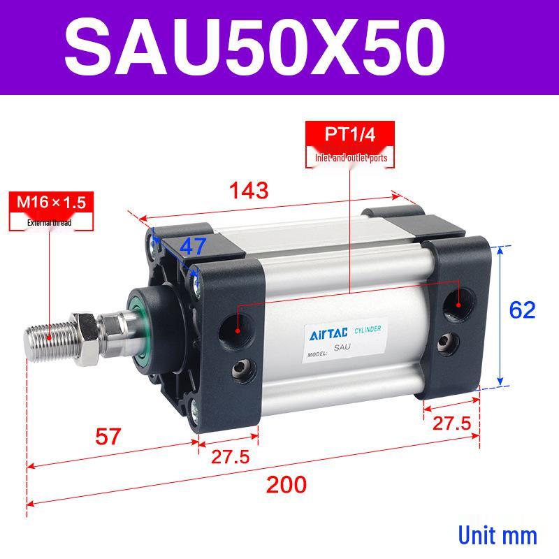 AIRTAC Cylinder SU Series - Sizes 50/63/25/50/100/150/200/250/300/350mm