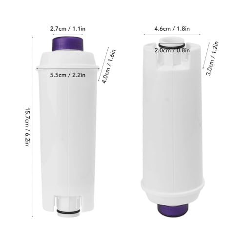 3-Piece DLSC002 ABS Water Filter for DeLonghi Coffee Makers, Replacement Filter Cores for Cafe Coffee Makers