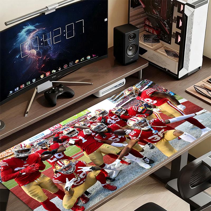 SF 49ers Players Mouse Pad, Large Gaming Desk Mat, Non-slip XXL Mousepad for Laptop & Tablet, Mini PC Playmat with Stitched Edges