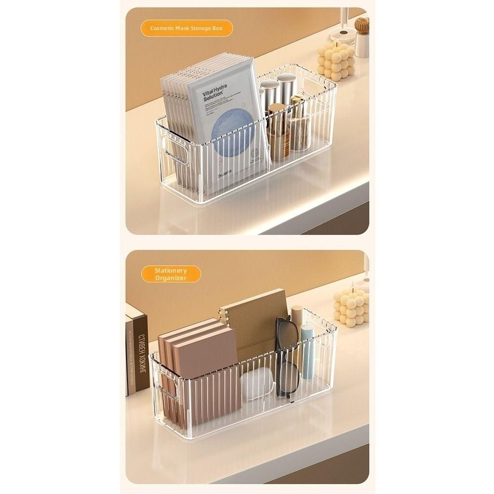 Large Capacity Phone Case Organizer Removable Dividers Clear Cosmetics Container Office Use