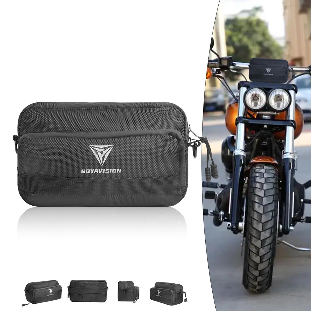 Motorcycle Handlebar Bag Universal Tool & Crossbody Bag Dirtbike Storage Pouch for Front Fork Sissy Bar for Cruiser Softail Dyna