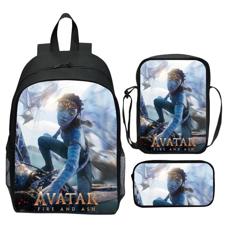 Printed Backpack Set 3-Piece Cartoon Movie Themed School Bag for Kids