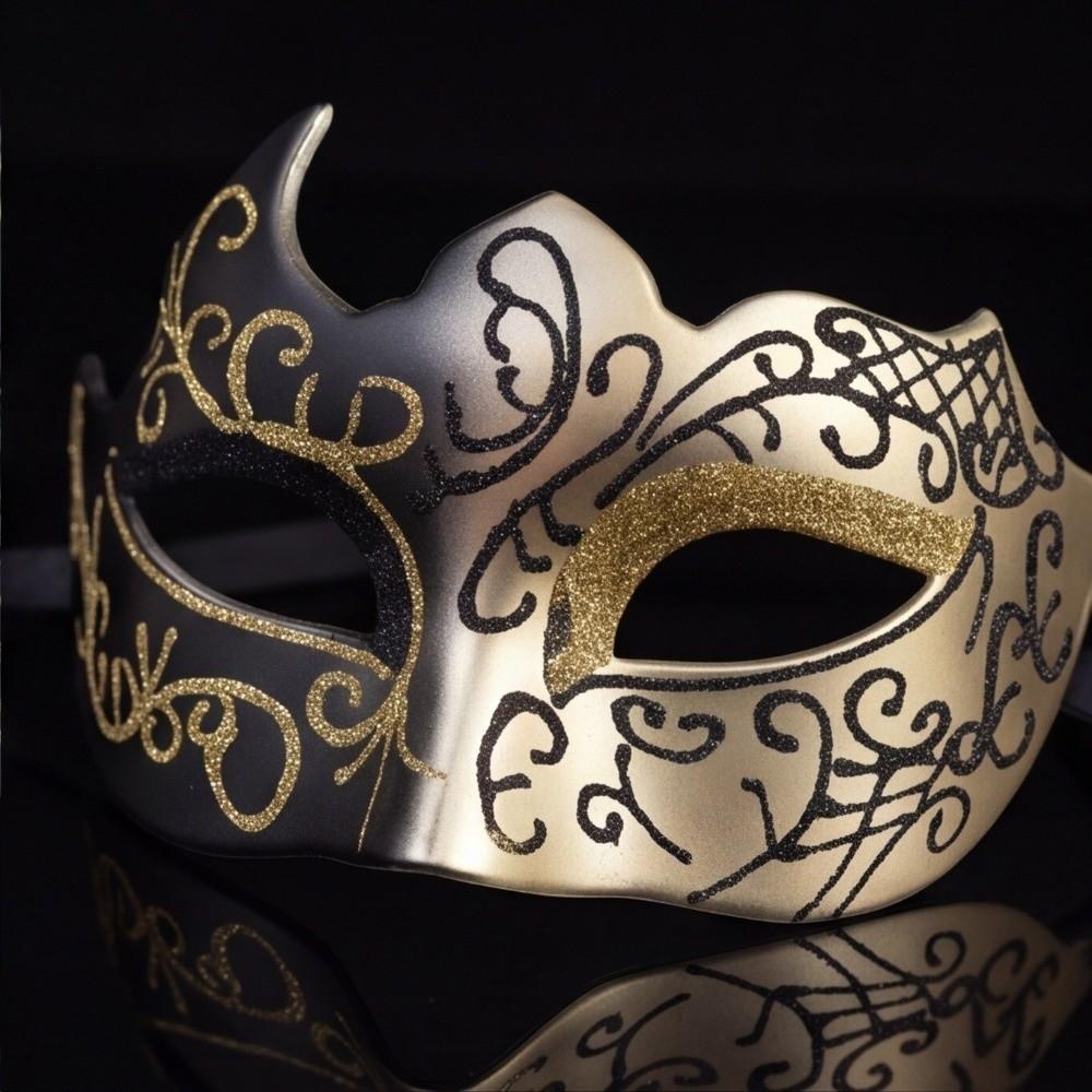 2PCS Metal Couple Masquerade Mask Lace Eye Mask Shared Party Set Half Face Mask Set Carnival