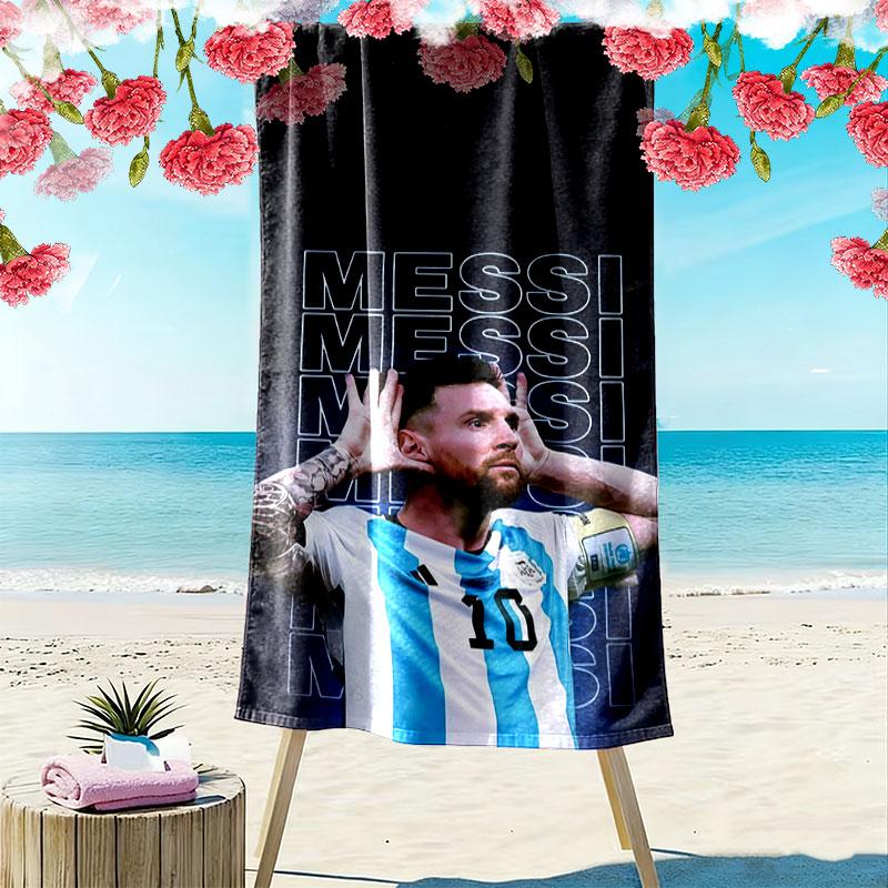 Asciugamano da Spiaggia Stampa Destiny di Messi, Asciugamano Grande Morbido ad Asciugatura Rapida per Spiaggia Campeggio Nuoto