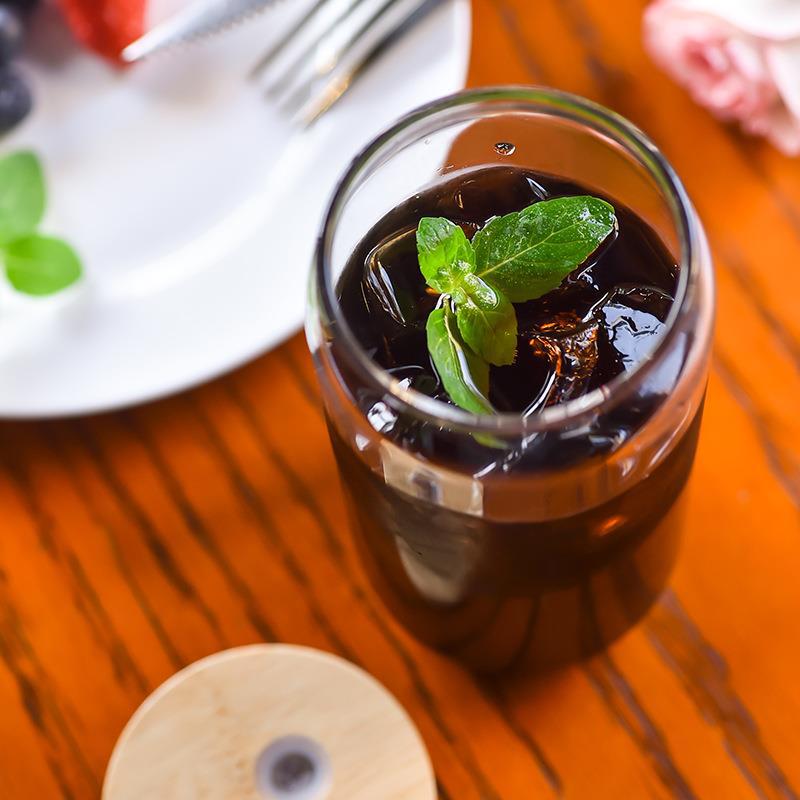Double-Walled High Borosilicate Glass Cup: Portable, Heat-Resistant Straw & Juice Cup