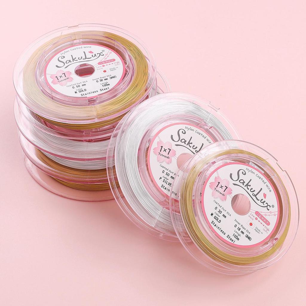 Pearl Gold Silk Wire Jewelry: Bracelet, Earrings, Necklace - Soft Steel Wire for DIY Beading and Accessories.