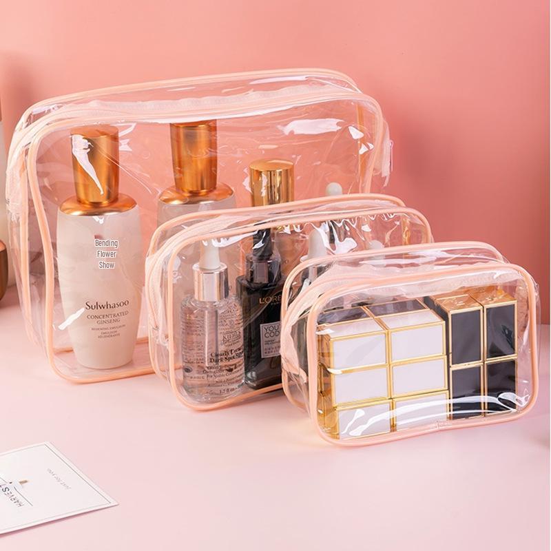 Clear Waterproof Travel Toiletry Bag - Portable, Durable PVC Cosmetic Organizer