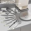 Knife Holder and Utensil Holder Stainless-Steel,Knife Storage with Slots for Scissors,Sharpening Rod,Stable Knife Organizer