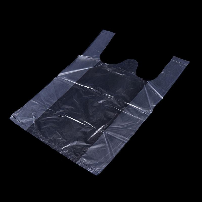 55Pcs 24*32Cm Plastic T-Shirt Retail Shopping Supermarket Bags Handles Packaging,