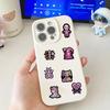 56Pcs Dark Gothic & Cartoon Aesthetic Stickers, Pvc, Reusable, Diy Water Bottles, Laptops, Luggage - Waterproof Decals 14+, Gift