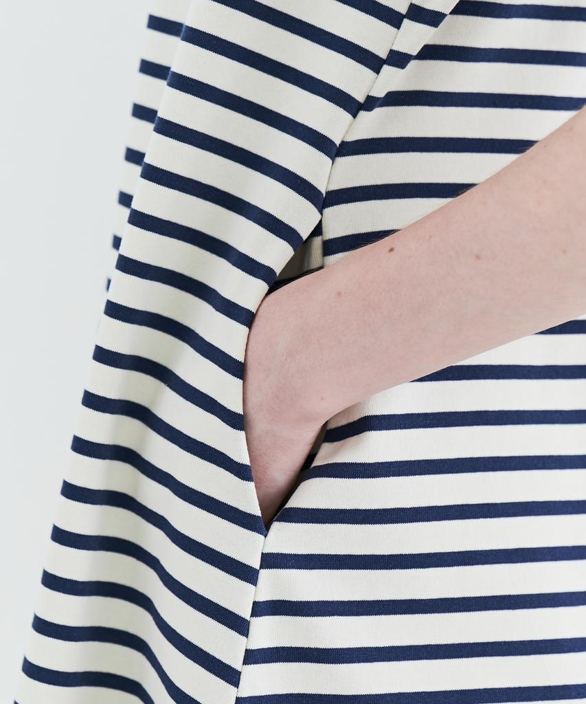 Metapeo Met Striped Collar Summer Dress Navy