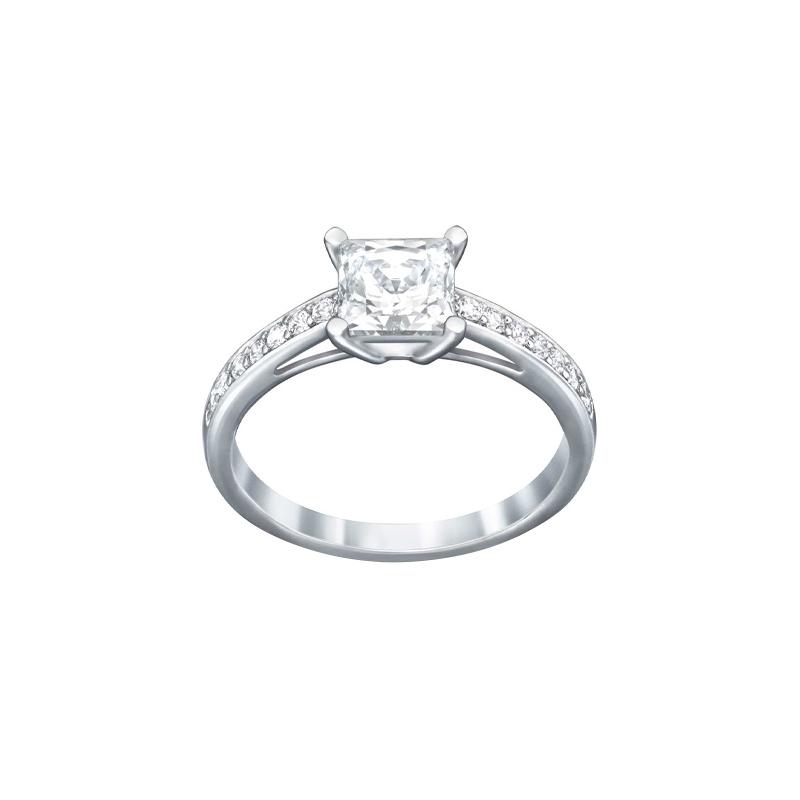 Swarovski Attract Square Diamond Ring Silver Women s Crystal Ring Women s Silver 5032915 серебряный