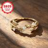 1Piece 925Sterling Silver Women's Ring Inlaid with Shimmering brilliance3A Grade Zircon Blade Design Jewelry Gifts with Beautiful Meanings