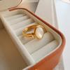 Yori Minimalistischer Glatter Edelstahl Schalenring Wasserdicht 18 Karat PVD Beschichtet Auffälliger Schmuck Bijoux Geschenk Neu