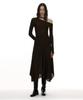 Partimento Woman Jacquard Tie-Neck Midi Dress_Brown