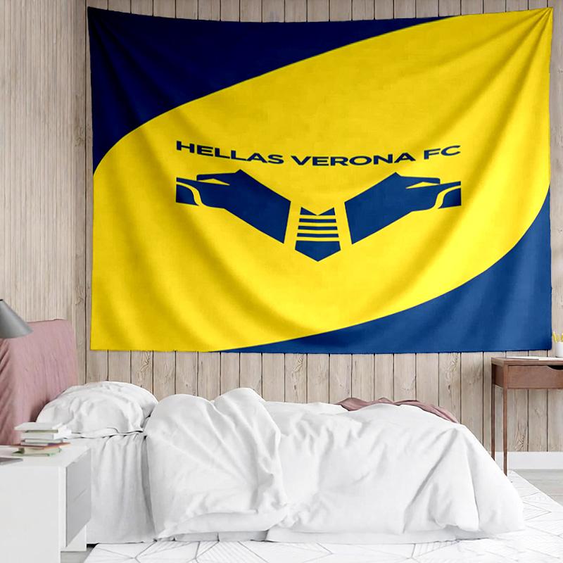 Hellas Verona Fc Crest Tapestry, Unique Design Tapestry, Suitable for Bedroom,Livingroom, Playroom,Heartwarming Fan Holiday Gifts