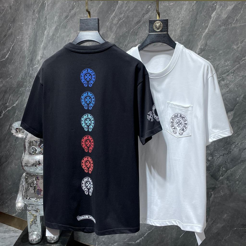 8555 CHROME HEARTS 2025 Sommer Neue Hochwertige Baumwolle Rundhals Lose Große Größe männer und frauen T-shirt Paar t-shirt