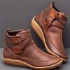 Women's Vintage Casual Short Ankle Boots Men Flat Snow Boots Shoes Vintage Booties Fashion Women Short Boot Leather
