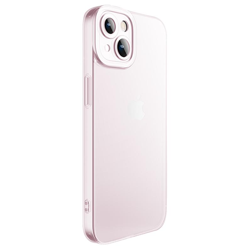 

X-LEVEL For iPhone 15 Matte Phone Case Tempered Glass+TPU Lens All-Inclusive Protection Cover Pink