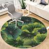 1pc Lotus Leaves Pattern Office Round Area Rug, Indoor Mat Suitable ForOffice, Under Office Chairs Bedroom Living Room Home Decor, Room Decot080