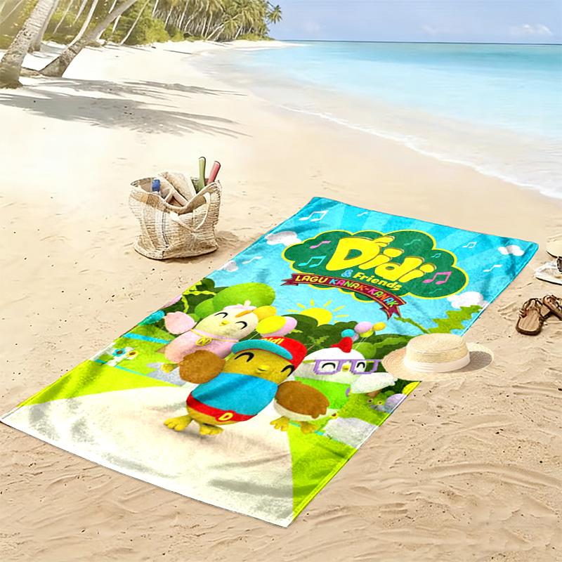 Didi and Friends Print Beach Towel, Large Soft Quick Dry Towel for Beach Camping Swimming