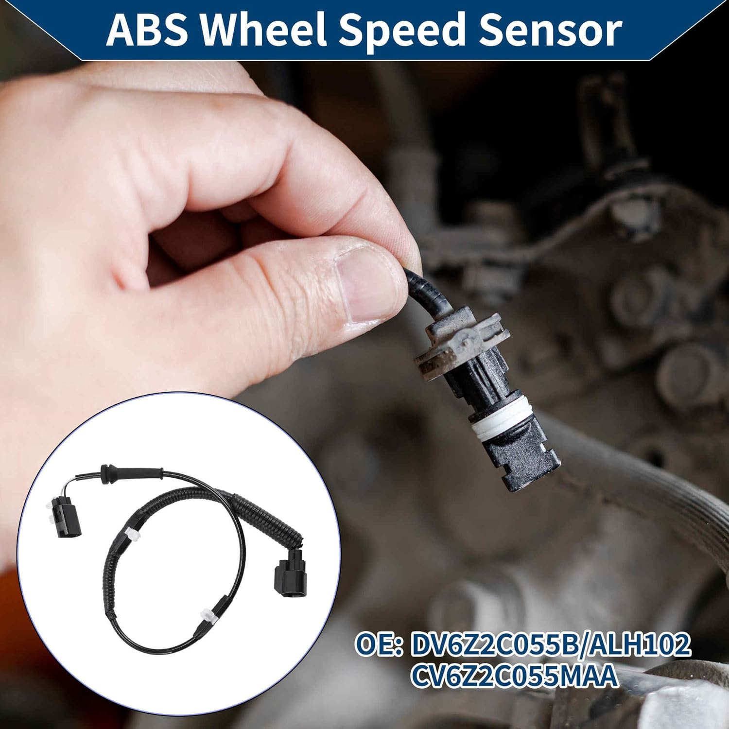 

ABS Wheel Speed Sensor Rear Left Right ABS Sensor Anti-lock Braking System Sensor No.DV6Z2C055B/ALH102/CV6Z2C055MAA for FORD ESCAPE 2013-2016