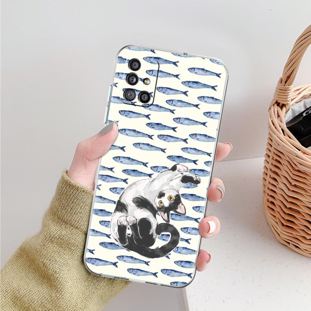 Phone Case For Samsung A15 A13 A35 A55 A51 A71 A41 A31 A21S A05 A17 A23 A25 A33 A53 A73 5G A07 4G Cover Sardines Aquatic Product