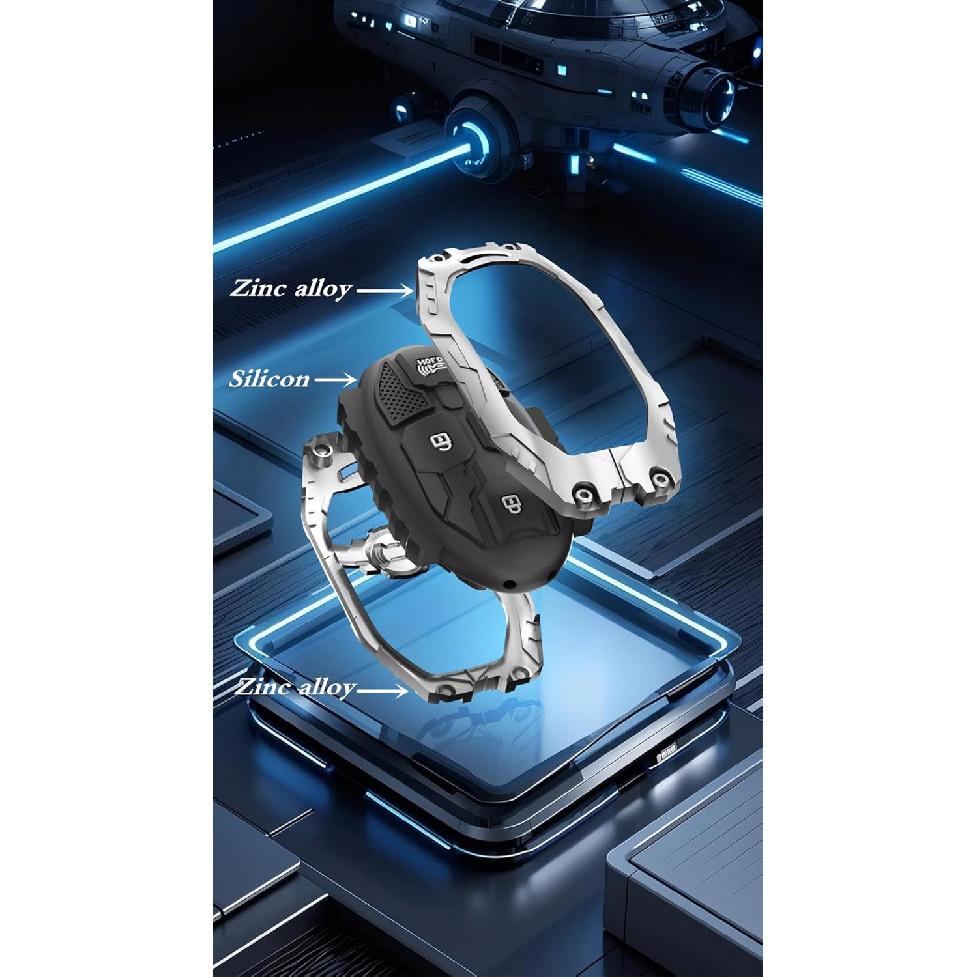 Heavy Key Fob Cover For Hyundai, Key Fob Case Protector Accessories Fits For Hyundai Sonata Santa Fe Tucson KONA Grandeur Ioniq 6 (7 Buttton-Silver)