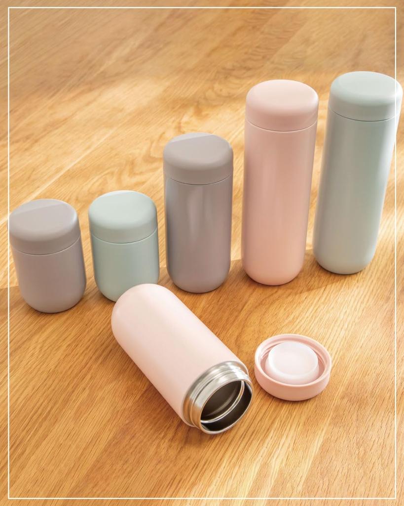 Skater Water Bottle, 450ml, One-Touch Lid with Gasket, Stainless Steel, Insulated, Smoky Pink, 72709-A