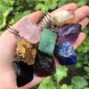 Donghai Healing Crystals Meditation Stones Beads Wire Wrapped Selenite Stick Reik Chakra Crystal Wand for Yoga Meditation Gifts