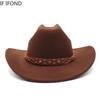 Vintage Black Western Cowboy Hats For Men 2023 Autumn Winter Curved Brim Cowgirl Jazz Hats Cloche Sombrero Hombre Caps