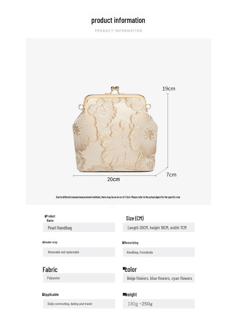 Elegant Pearl Chain Cheongsam Bag: Stylish Hanfu-Inspired Crossbody for Women