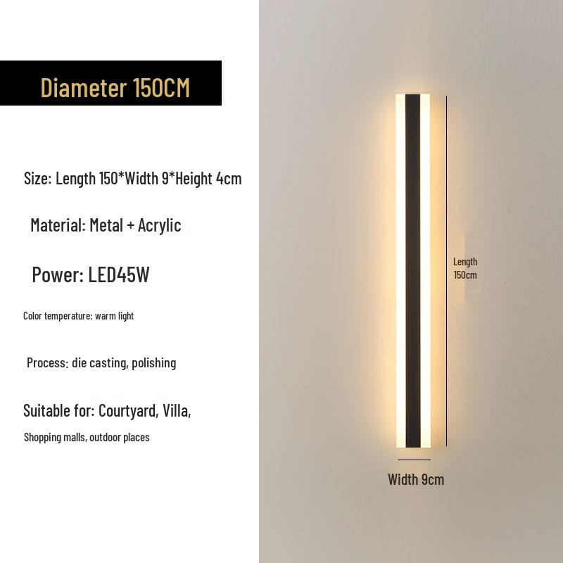 Minimalist Outdoor IP65 Waterproof Wall Light for Garden and Villa