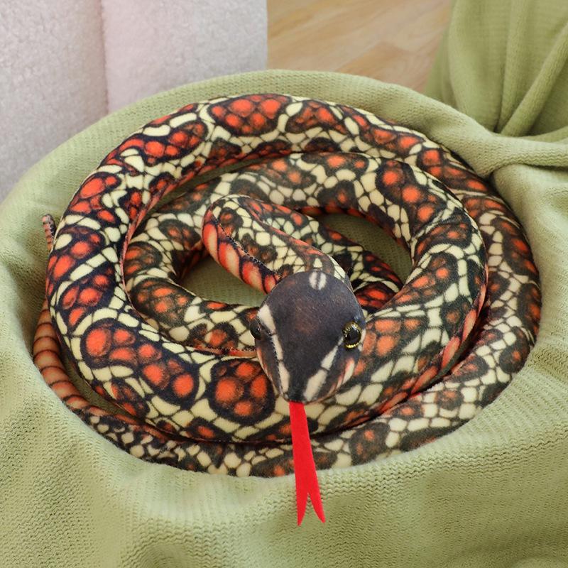 Simulation Giant Python Plush Toy Long Snake Yellow Orange Green Python Plush Toy Decorated House Holiday Decoration Trick Props