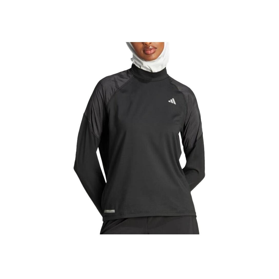 

Adidas Однотонная быстросохнущая удобная футболка с длинным рукавом для женщин, топы черного цвета HZ4479 L