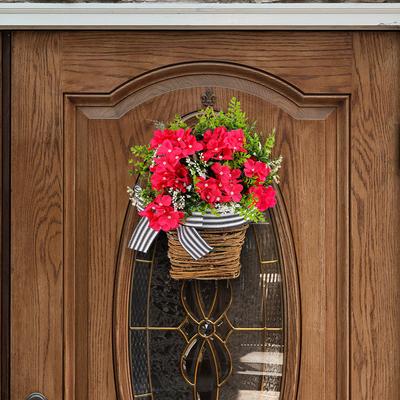 Spring Simulated Flower Hanging Basket Outdoor Courtyard Decoration Door Hanging Living Room Decoration Pendant