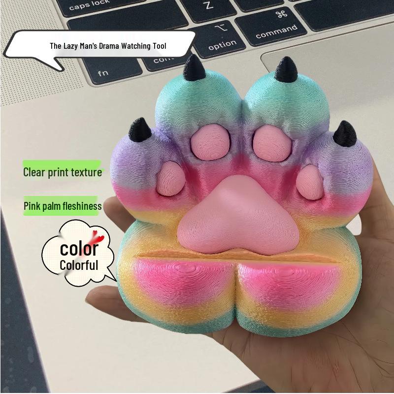 

Creative Cute Lazy Phone Holder: Universal Desktop Stand for Watching Drama Rainbow Color (No Nails) цветочный